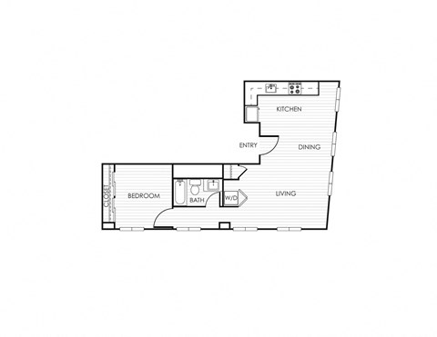 a floor plan of a 1 bedroom floor plan